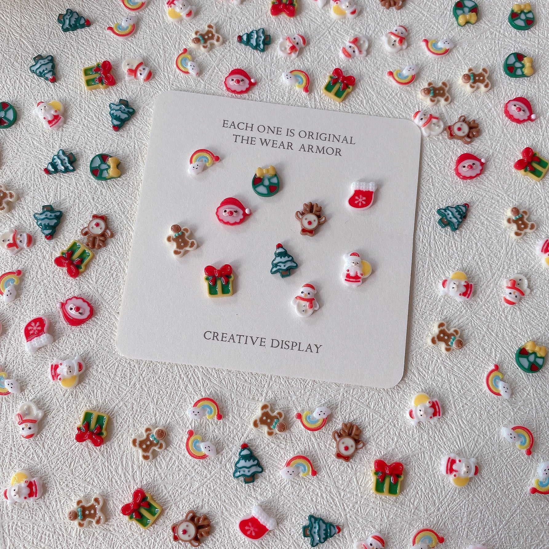 Wholesale 10PCS/Pack Night Glow Christmas Resin Nail Stickers